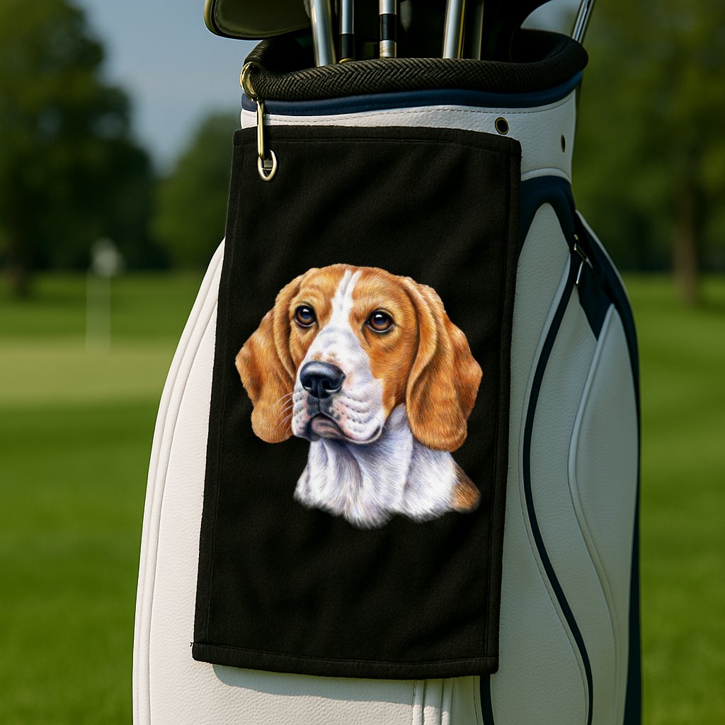 Beagle Face Golf Towel