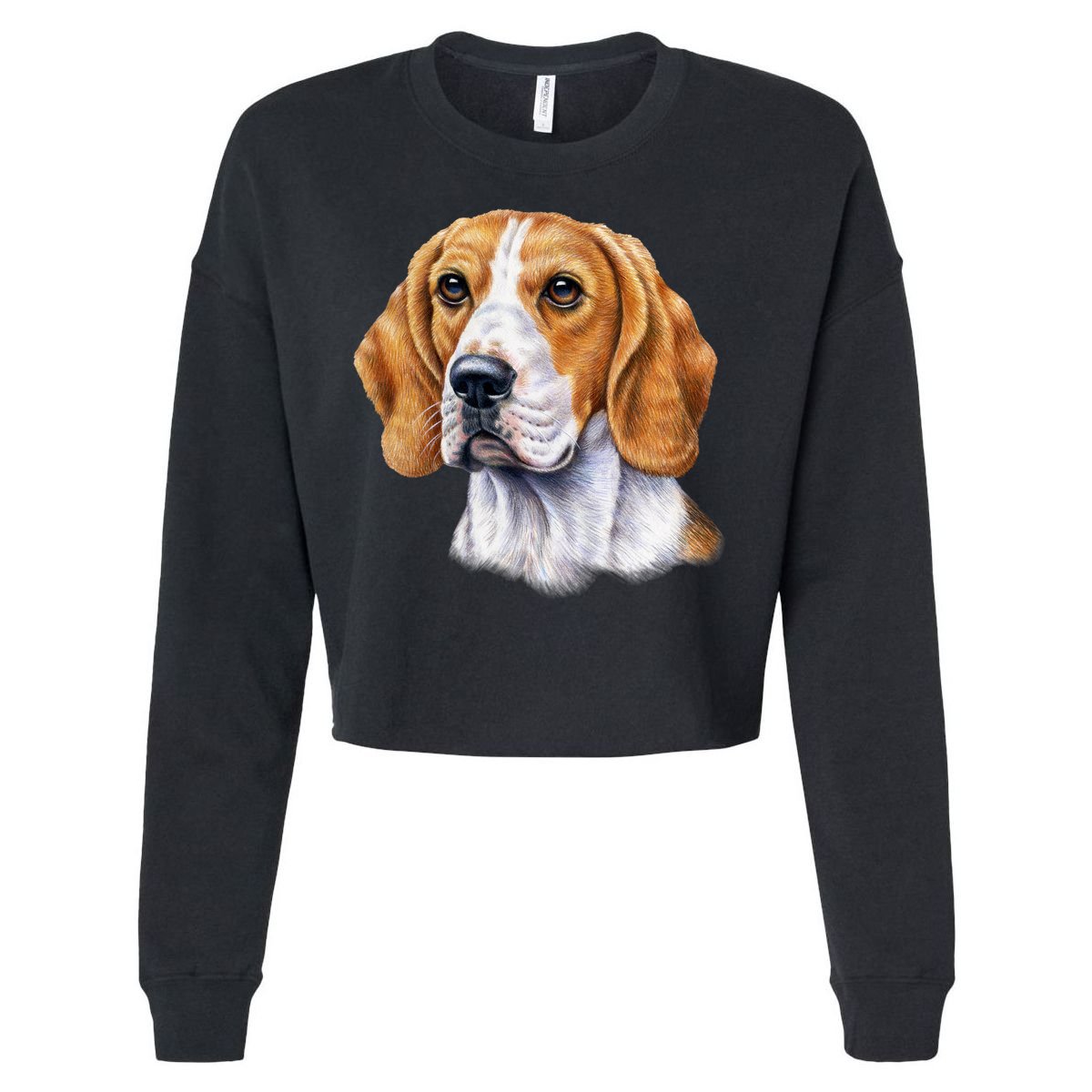 Beagle Face Cropped Pullover Crew