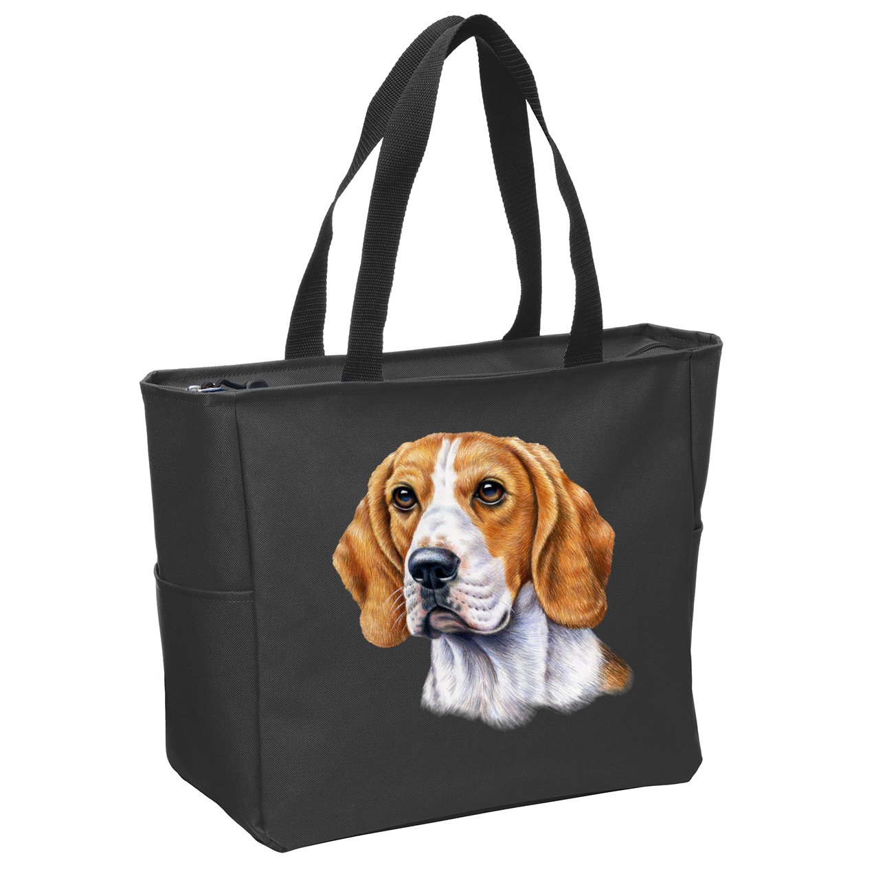 Beagle Face Zip Tote Bag