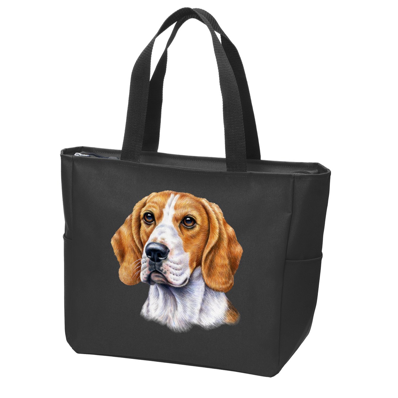 Beagle Face Zip Tote Bag