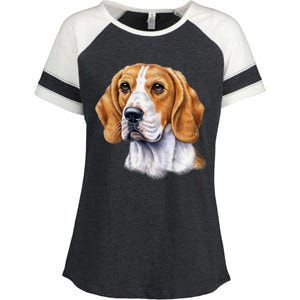 Beagle Face Enza Ladies Jersey Colorblock Tee