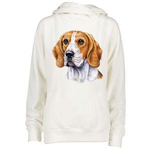 Beagle Face Womens Funnel Neck Pullover Hood