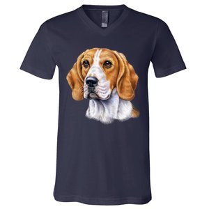 Beagle Face V-Neck T-Shirt