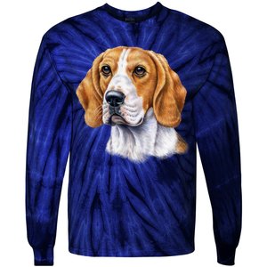 Beagle Face Tie-Dye Long Sleeve Shirt