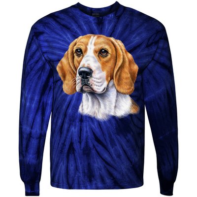 Beagle Face Tie-Dye Long Sleeve Shirt