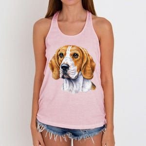 Beagle Face Women's Knotted Racerback Tank