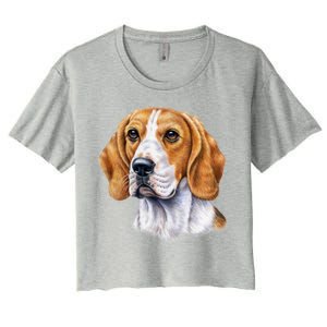 Beagle Face Women's Crop Top Tee