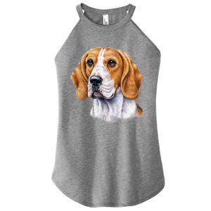 Beagle Face Women's Perfect Tri Rocker Tank