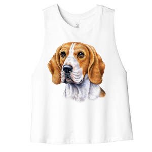 Beagle Face Women's Racerback Cropped Tank