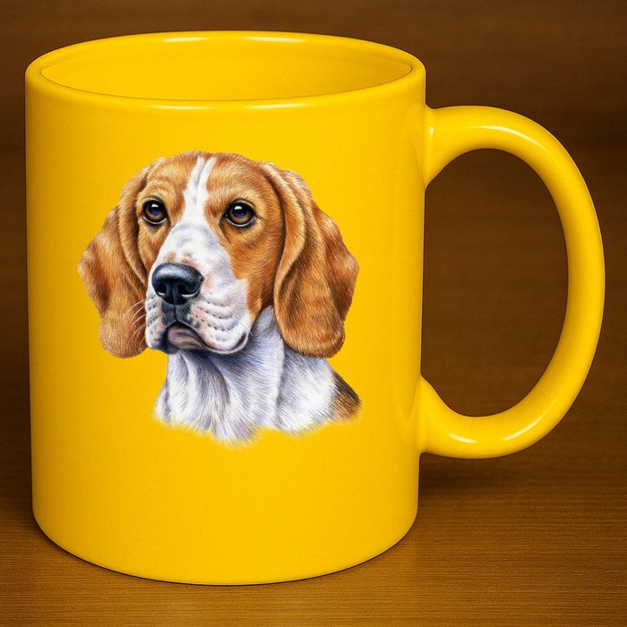 Beagle Face 11oz C Handle Ceramic Mug