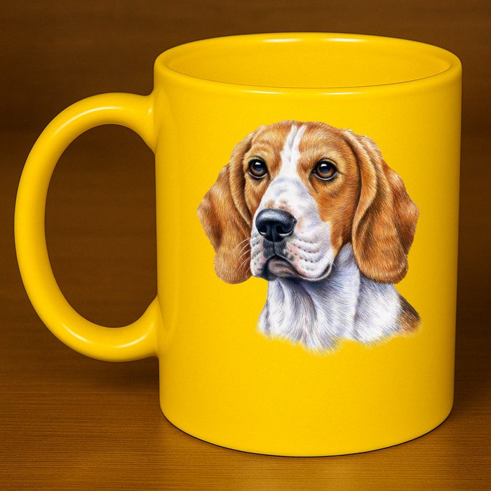 Beagle Face 11oz C Handle Ceramic Mug