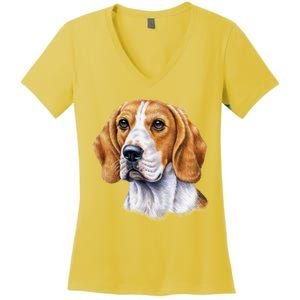 Beagle Face Women's V-Neck T-Shirt