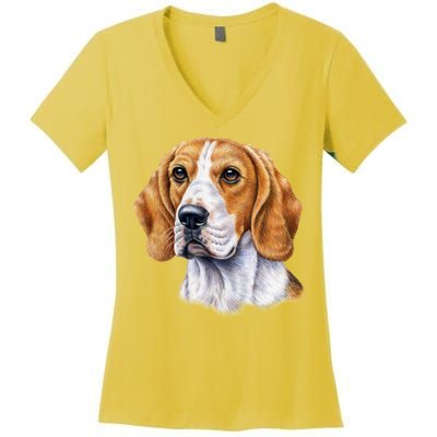 Beagle Face Women's V-Neck T-Shirt