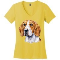 Beagle Face Women's V-Neck T-Shirt