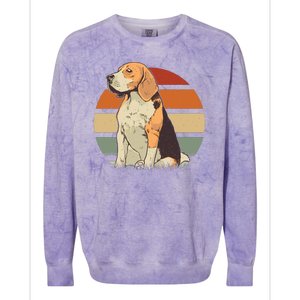 Beagle Retro Sunset Colorblast Crewneck Sweatshirt