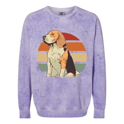 Beagle Retro Sunset Colorblast Crewneck Sweatshirt