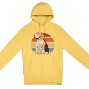 Beagle Retro Sunset Premium Pullover Hoodie