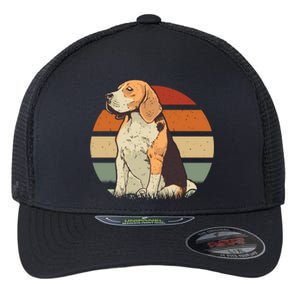 Beagle Retro Sunset Flexfit Unipanel Trucker Cap