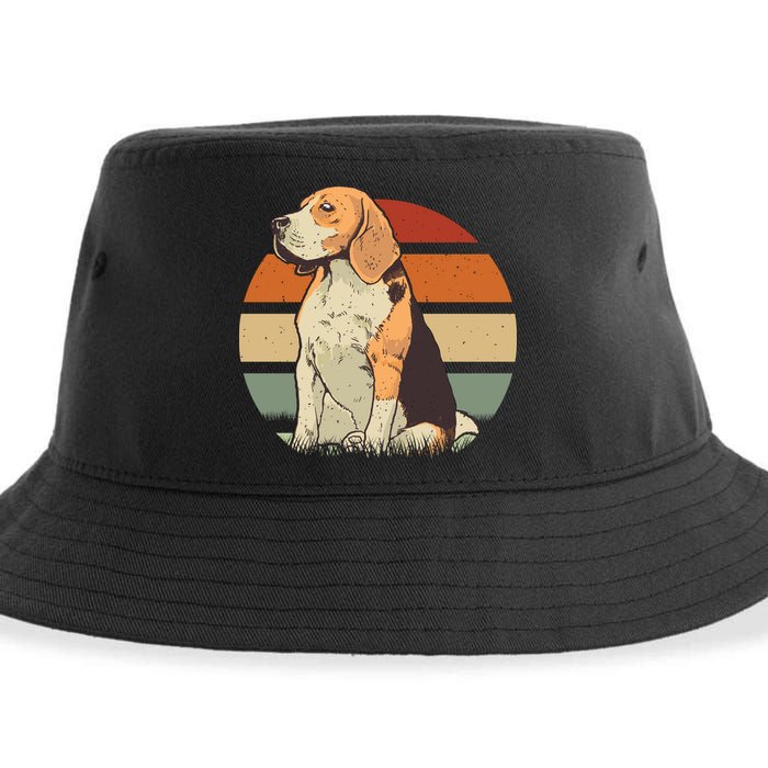 Beagle Retro Sunset Sustainable Bucket Hat