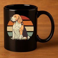 Beagle Retro Sunset 11oz C Handle Ceramic Mug
