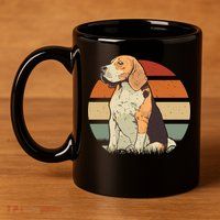 Beagle Retro Sunset 11oz C Handle Ceramic Mug