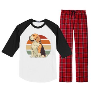 Beagle Retro Sunset Raglan Sleeve Pajama Set