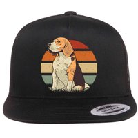Beagle Retro Sunset Flatbill Hat
