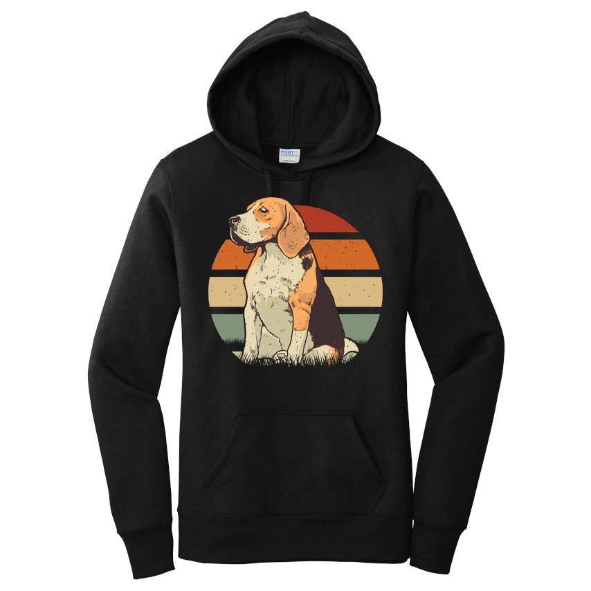 Beagle Retro Sunset Women's Pullover Hoodie