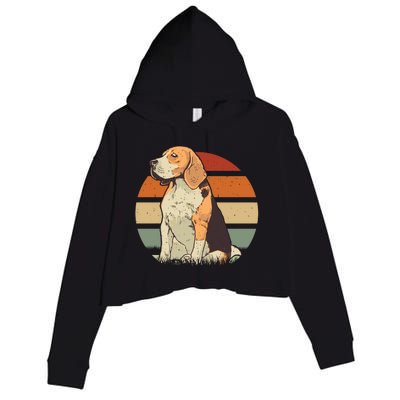 Beagle Retro Sunset Crop Fleece Hoodie