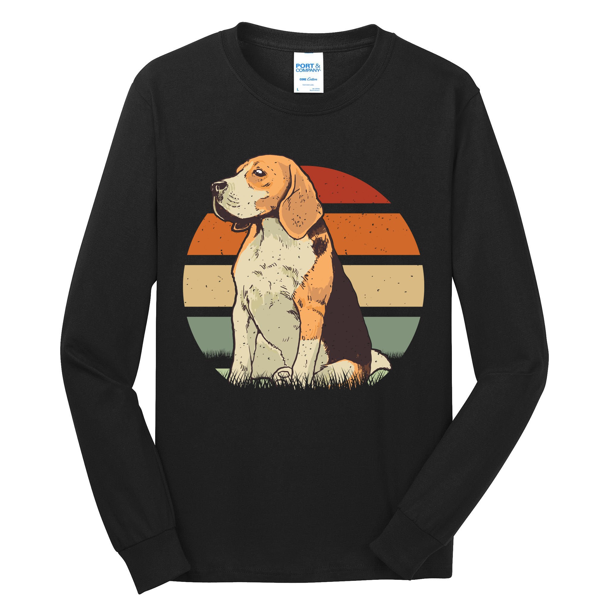 Beagle Retro Sunset Tall Long Sleeve T-Shirt