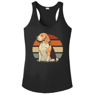 Beagle Retro Sunset Ladies PosiCharge Competitor Racerback Tank