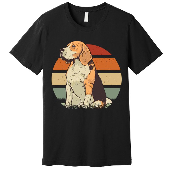 Beagle Retro Sunset Premium T-Shirt