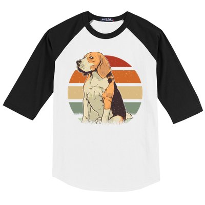 Beagle Retro Sunset Baseball Sleeve Shirt