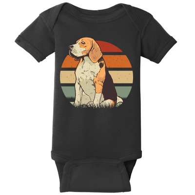 Beagle Retro Sunset Baby Bodysuit