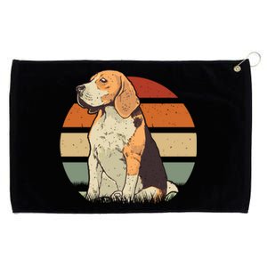 Beagle Retro Sunset Grommeted Golf Towel