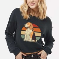 Beagle Retro Sunset Cropped Pullover Crew