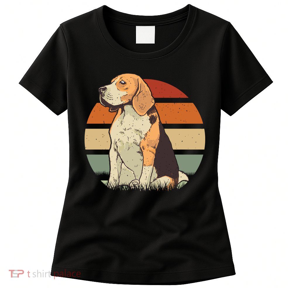 Beagle Retro Sunset Womens T-Shirt