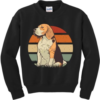 Beagle Retro Sunset Kids Sweatshirt