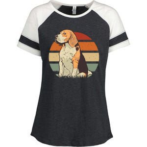 Beagle Retro Sunset Enza Ladies Jersey Colorblock Tee