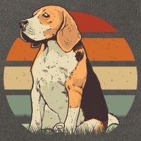Beagle Retro Sunset Cotton Canvas Backpack
