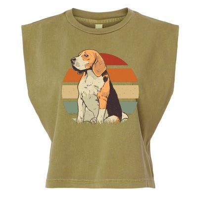 Beagle Retro Sunset Garment-Dyed Women's Muscle Tee