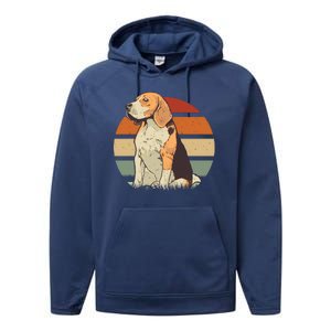 Beagle Retro Sunset Performance Fleece Hoodie