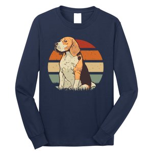 Beagle Retro Sunset Long Sleeve Shirt