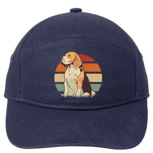 Beagle Retro Sunset 7-Panel Snapback Hat