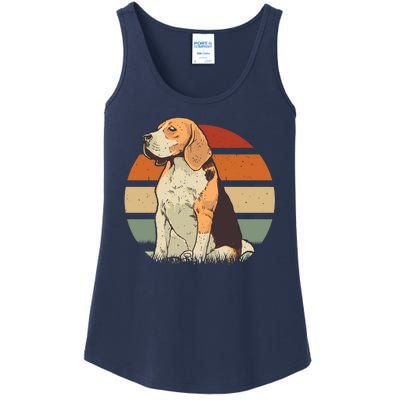 Beagle Retro Sunset Ladies Essential Tank