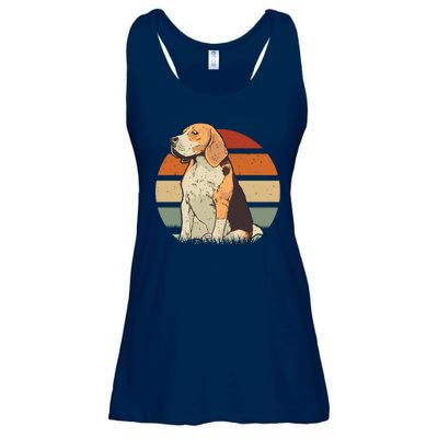 Beagle Retro Sunset Ladies Essential Flowy Tank