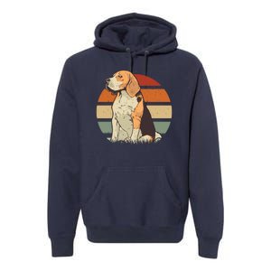 Beagle Retro Sunset Premium Hoodie