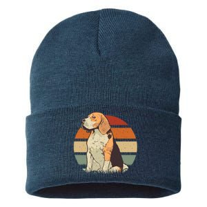 Beagle Retro Sunset Sustainable Knit Beanie