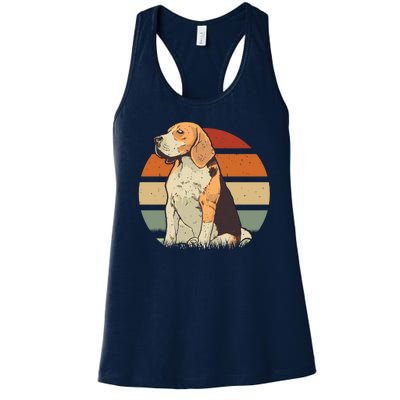 Beagle Retro Sunset Women's Racerback Tank