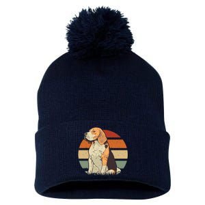 Beagle Retro Sunset Pom Pom 12in Knit Beanie